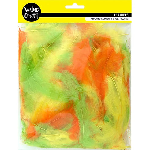Yellow/Lime/Orange Craft Feathers
